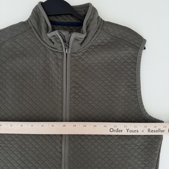 Rhone Vest Mens Small Green Gramercy Quilted Cotton Full Zip Classic Fit Golf - Picture 11 of 12